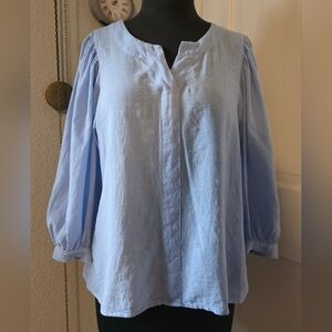 a.n.a- A New Approach Blue Puff Sleeve Blouse